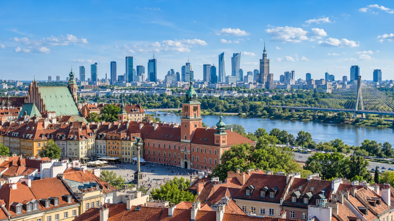 Warszawa al atardecer